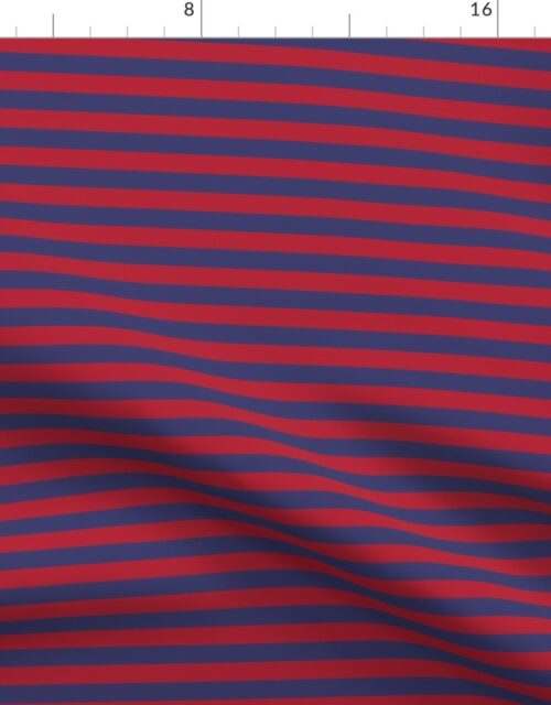 Small Red and Blue USA American Flag Horizontal Stripes Fabric