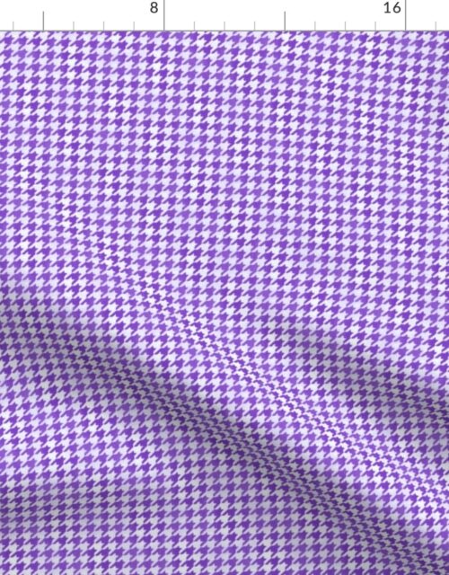 Small Royal Purple and White Handpainted Houndstooth Check Watercolor Pattern Fabric
