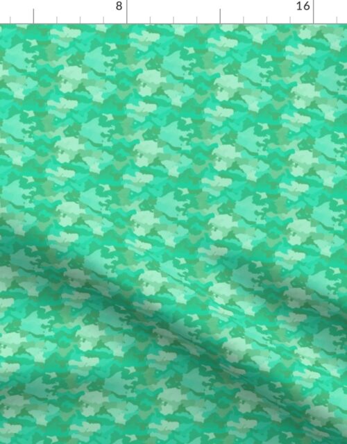 Small Sea Mint Camo Camouflage Pattern Fabric