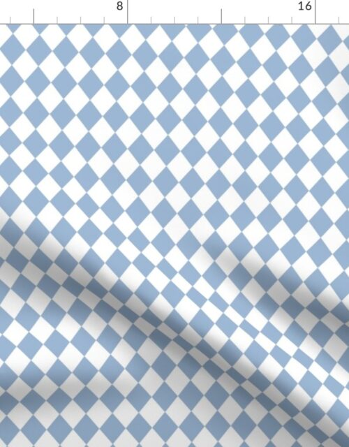 Small Sky Blue and White Diamond Harlequin Check Pattern Fabric