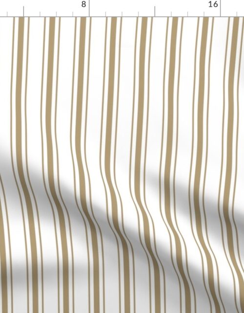Small Tan on White French Provincial Mattress Ticking Fabric