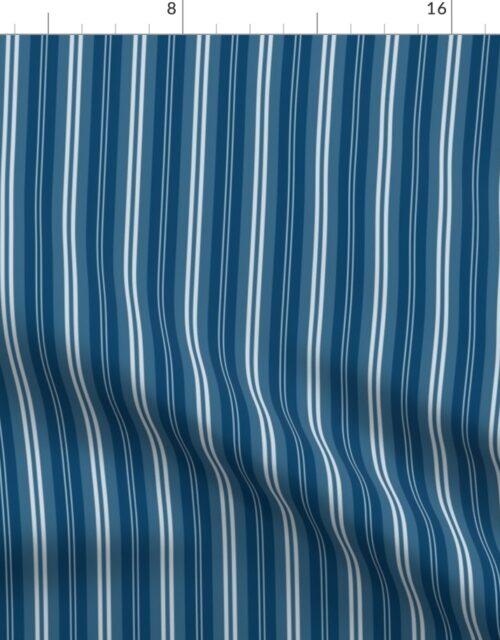 Small Two-tone Midnight Blue Shaded Pin Stripe Fabric