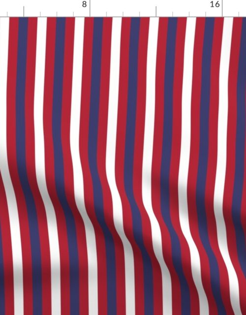 Small USA Flag Alternating Vertical Red and Blue with White Stripes Fabric