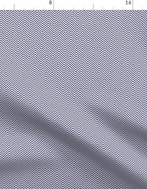 Small USA Flag Blue and White Wavy ZigZag Chevron Stripes Fabric