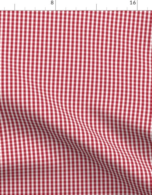 Small USA Flag Red and White Gingham Checks Fabric