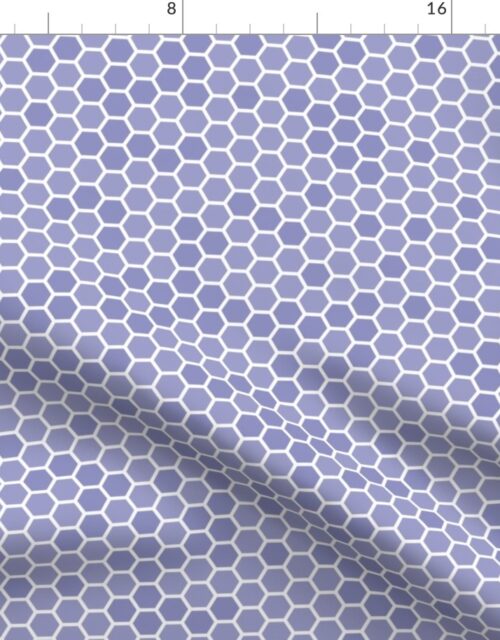 Small Very Periwinkle Purple Blue Honeycomb Bee Hive Geometric Hexagonal Design Fabric