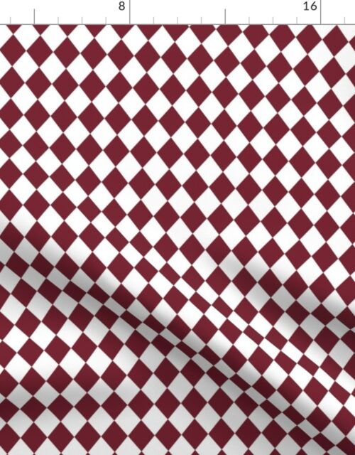 Small Wine and White Diamond Harlequin Check Pattern Fabric