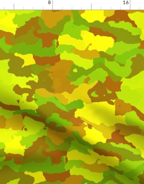 Small Yellow and Green Tropical Rainforest Camo Camouflage Fabric