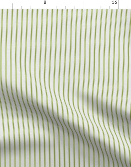 Small  Grass Green on Off-White French Provincial Mattress Ticking Fabric