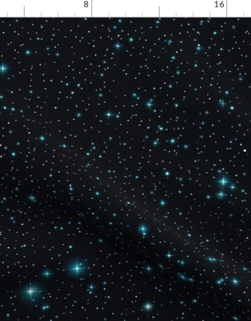 Starry Night of Beautiful Universe with Blue Stars Fabric