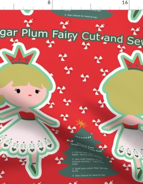 Sugar Plum Fairy Cut and Sew Doll Christmas Nutcracker Decoration Project Fabric