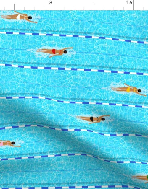 Swimming Pool Horizontal Lane Laps Adult Swim Fabric