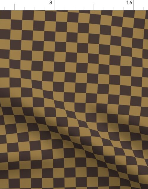 Tan and Chocolate Checkerboard Fabric