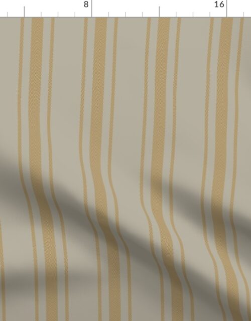 Tan on Beige French Provincial Mattress Ticking Fabric