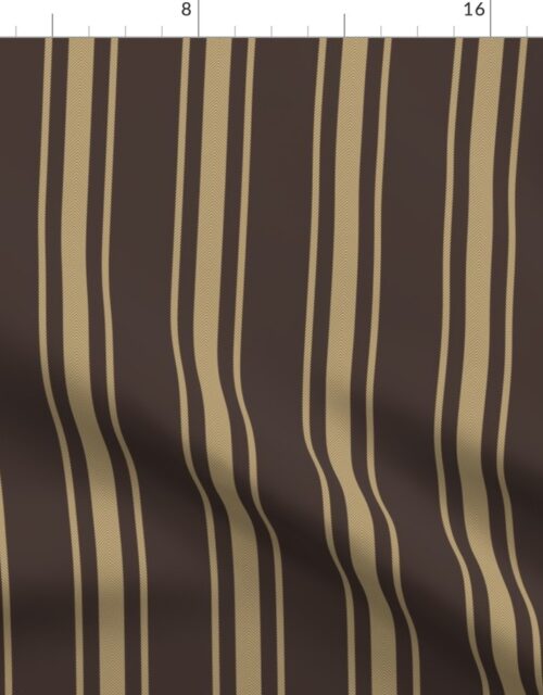 Tan on Chocolate French Provincial Mattress Ticking Fabric