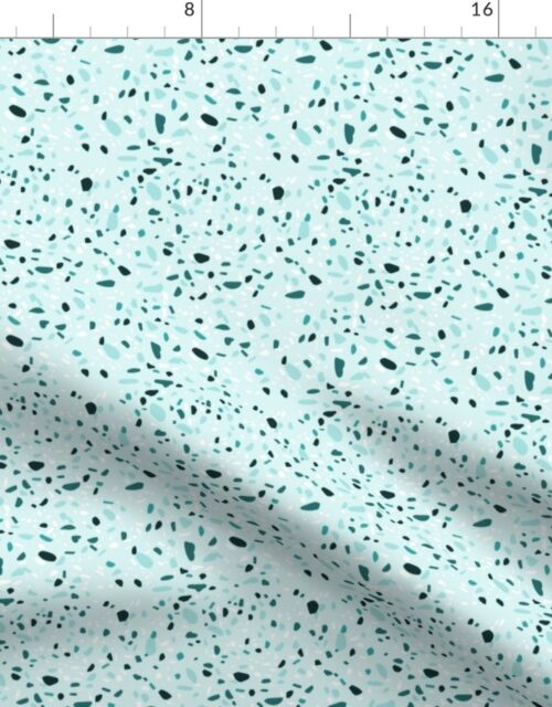 Teal Blue and Green Marble Chip Terazzo Fabric