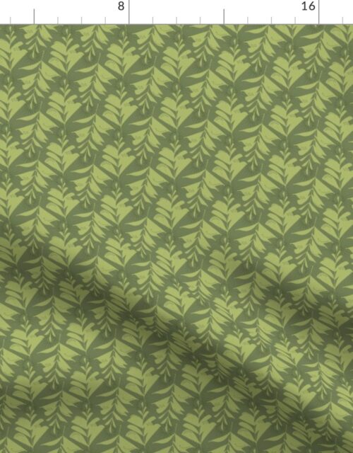 Tiny Green Leaves Abstract Seamless Repeat Pattern Fabric