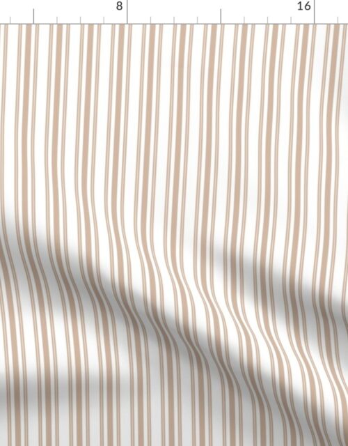 Trendy Large Beige Burlap French Mattress Ticking Double Stripes Fabric