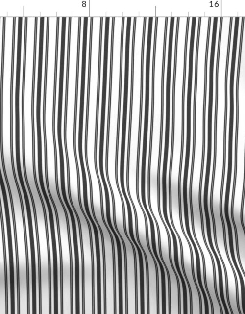 Trendy Large Black Tarp Black French Mattress Ticking Double Stripes Fabric