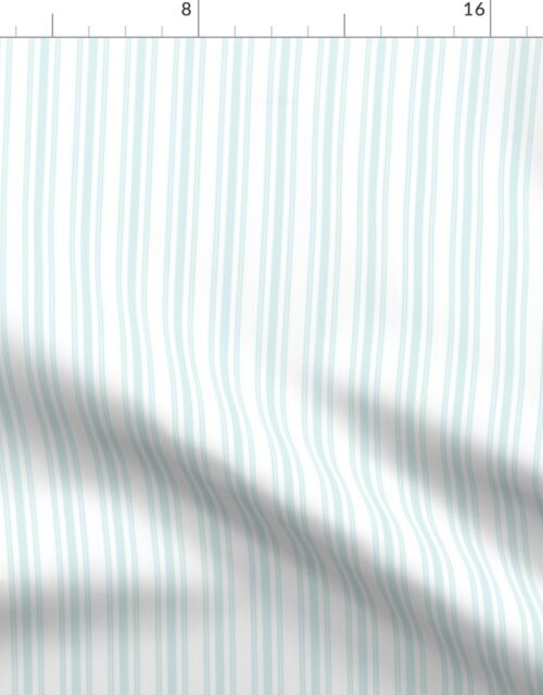 Trendy Large Blue Lily Pastel Blue French Mattress Ticking Double Stripes Fabric
