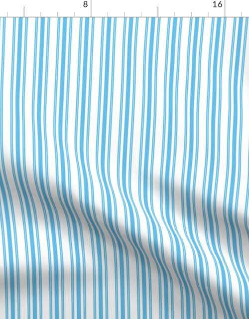 Trendy Large Blue Sky Pastel Blue French Mattress Ticking Double Stripes Fabric