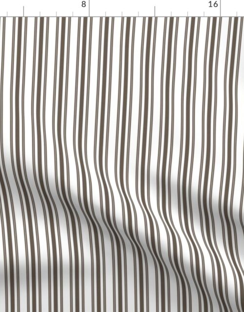 Trendy Large Brown Coco Pastel Brown French Mattress Ticking Double Stripes Fabric