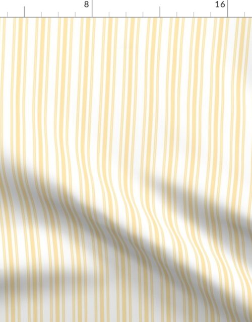 Trendy Large Buttercup Yellow Pastel Butter French Mattress Ticking Double Stripes Fabric
