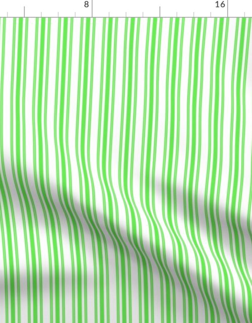 Trendy Large Lime Margarita Green French Mattress Ticking Double Stripes Fabric