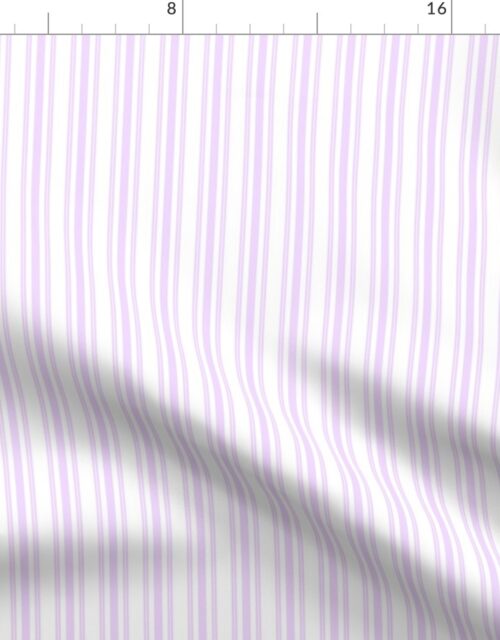 Trendy Large Orchid Lilac  Pastel Purple French Mattress Ticking Double Stripes Fabric