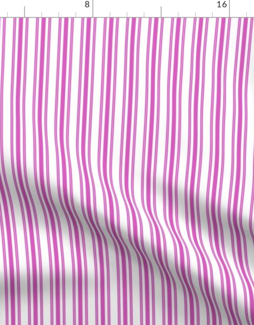Trendy Large Pink Fuchsia Pastel Pink French Mattress Ticking Double Stripes Fabric