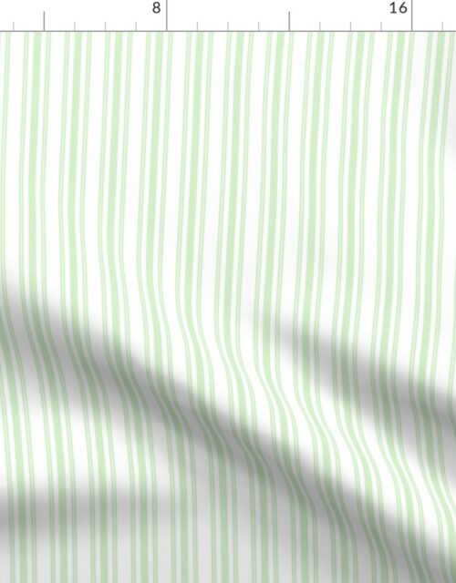 Trendy Large Spearmint Mint Pastel Green French Mattress Ticking Double Stripes Fabric