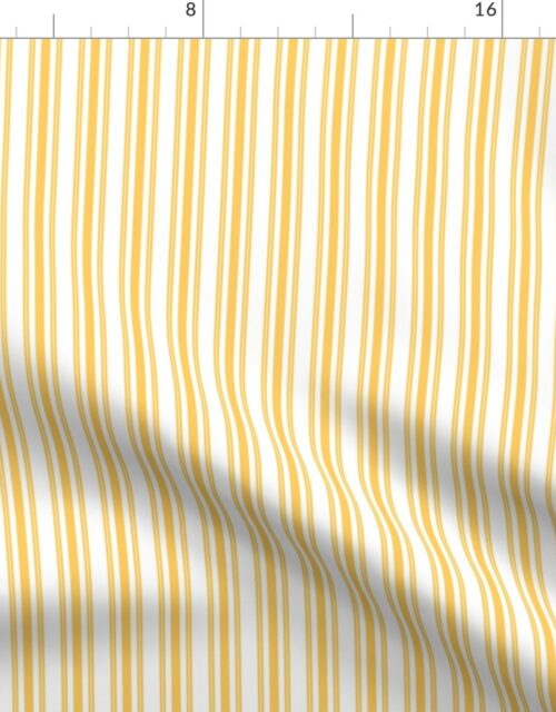 Trendy Large Yellow Butter French Mattress Ticking Double Stripes Fabric