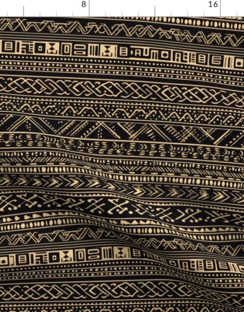 Tribal Mudcloth Boho Ethnic Print in Black and Cream Fabric