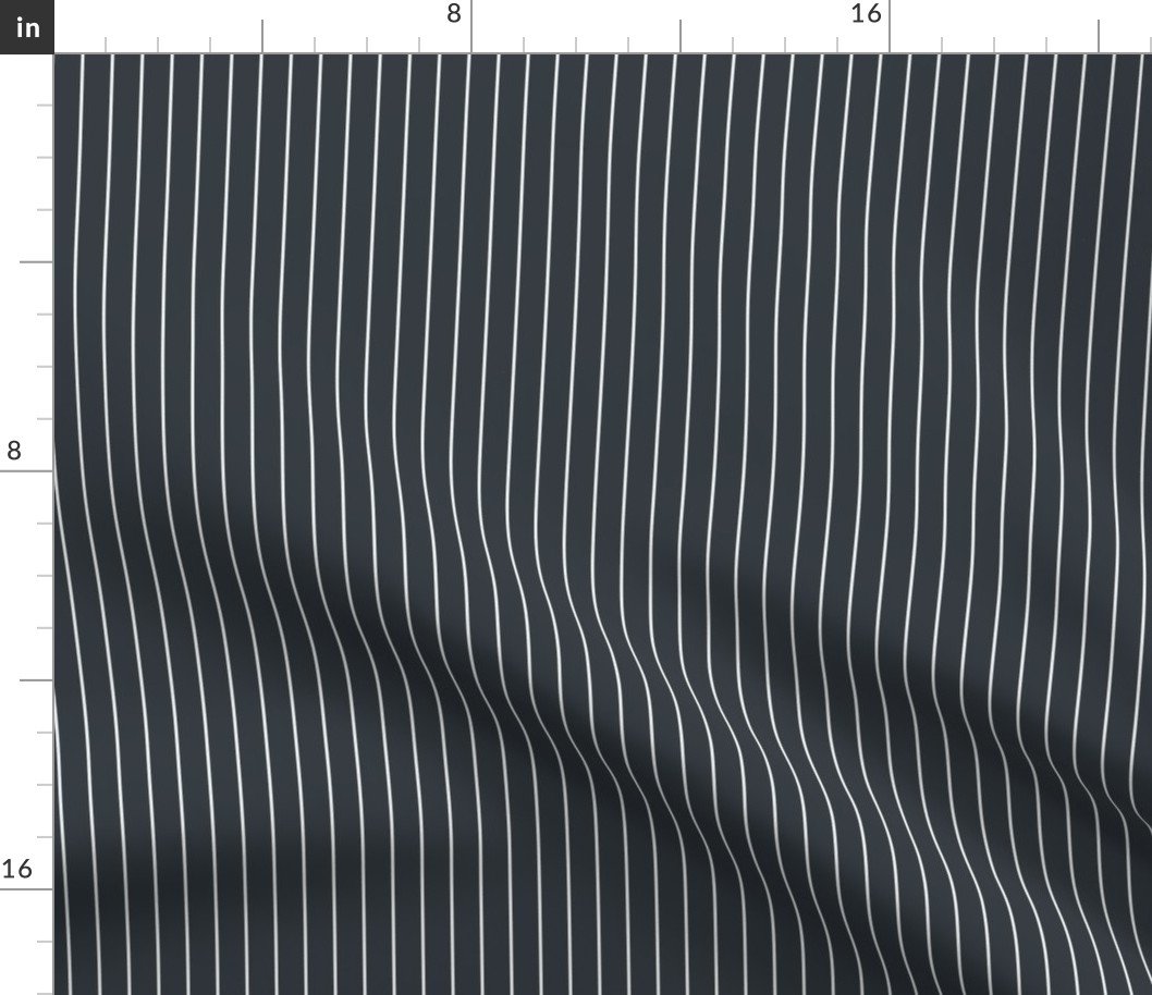 Twilight Blue and White Half Inch French Provincial Winter Pin Stripes Fabric