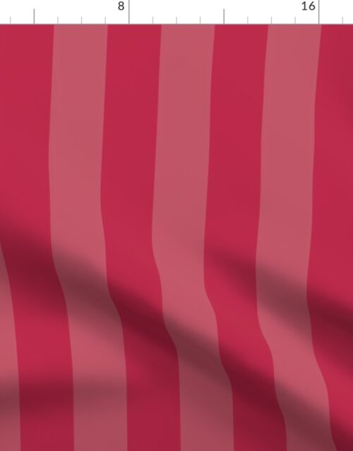 Two-Tone Color of the Year Viva Magenta with Tonal Vertical 2 inch Cabana Stripes Fabric
