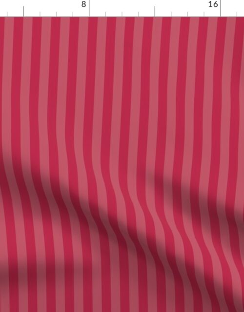 Two-Tone Color of the Year Viva Magenta with Tonal Vertical Pin  Stripes Fabric