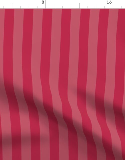 Two-Tone Color of the Year Viva Magenta with Tonal Vertical Sailor  Stripes Fabric