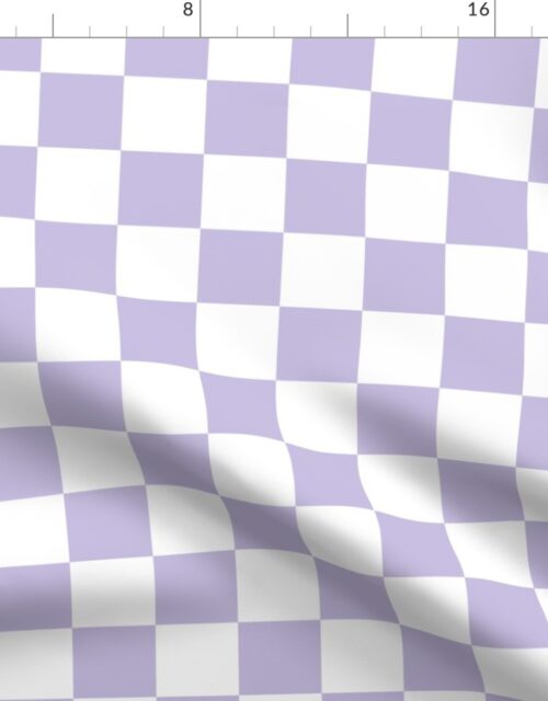Two Inch Checks in Springtime Lavender and White Fabric