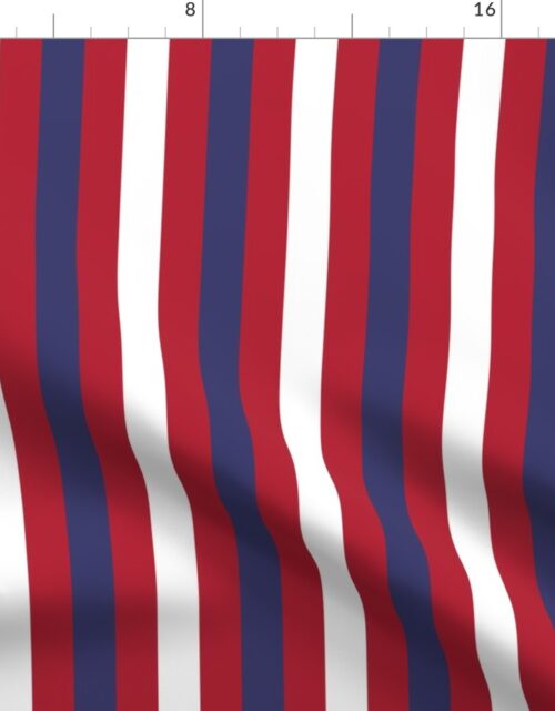 USA Flag Alternating Vertical Red and Blue with White Stripes Fabric