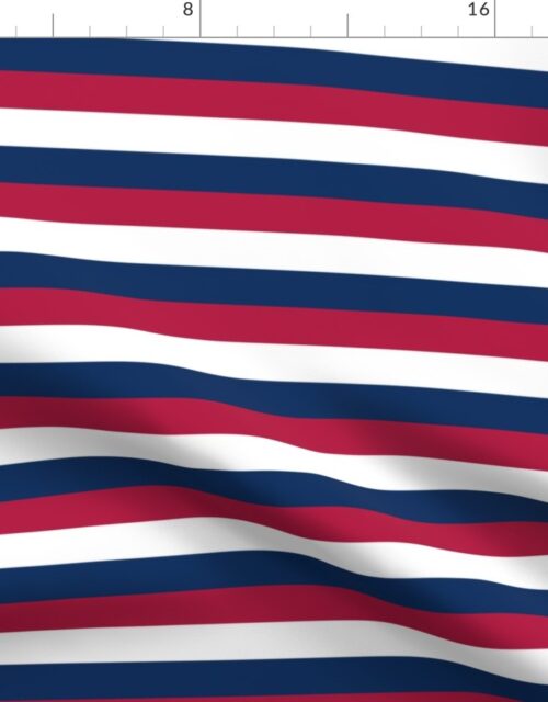 USA Flag Red, White and Blue Alternating 1 Inch Horizontal Stripes Fabric