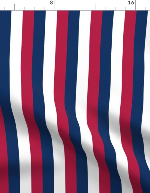 USA Flag Red, White and Blue Alternating 1 Inch Vertical Stripes Fabric