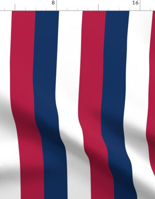 USA Flag Red, White and Blue Alternating 2 Inch Vertical Stripes Fabric