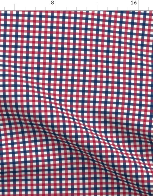 USA Red, White and Blue Classic 1/4 Inch Gingham Check Fabric