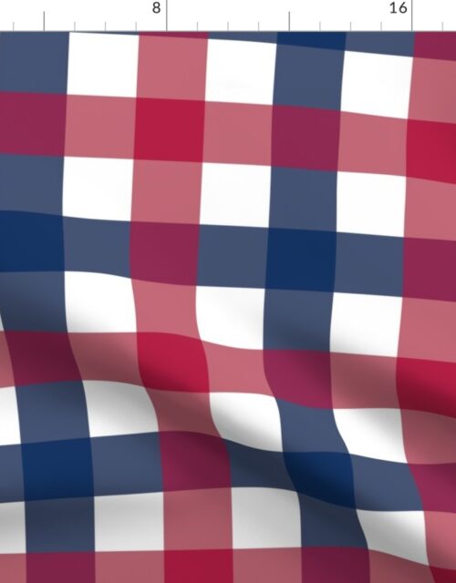 USA Red, White and Blue Jumbo 2 Inch Gingham Check Fabric