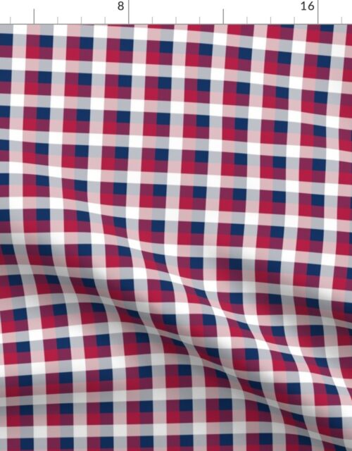 USA Red, White and Blue Large 1/2 Inch Gingham Check Fabric