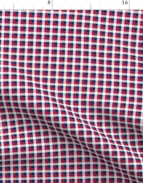 USA Red, White and Blue Large 1/4 Inch Gingham Check Fabric