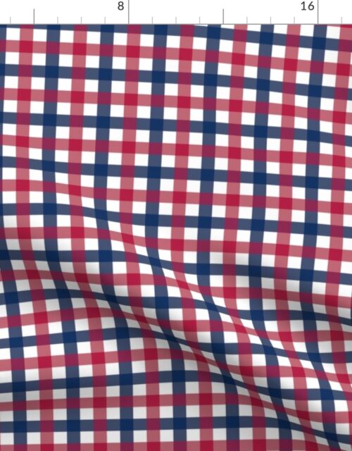 USA Red, White and Blue Medium 1/2 Inch Gingham Check Fabric