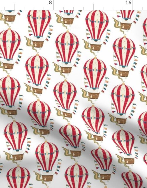 Vintage Ornamental Red Striped Hot Air Helium Balloons Fabric