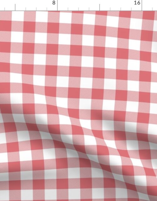 Watermelon and White Gingham Check Fabric