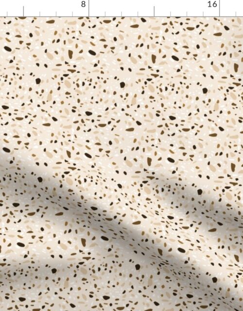 Wheat Beige and Brown Marble Chips Terazzo Fabric